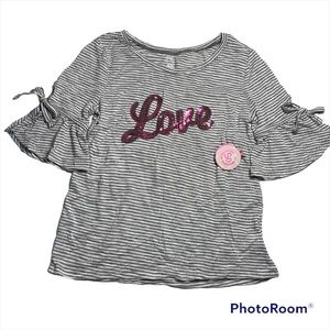 NWT Authentic American Heritage pink sequins “love” top size 10